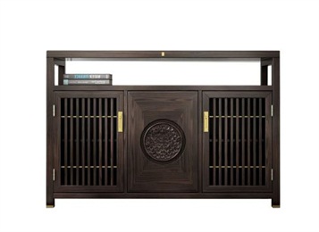 中式優(yōu)質(zhì)實木餐廳備餐柜家具定制