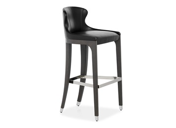 休閑清吧現(xiàn)代風(fēng)實(shí)木皮質(zhì)高腳吧椅