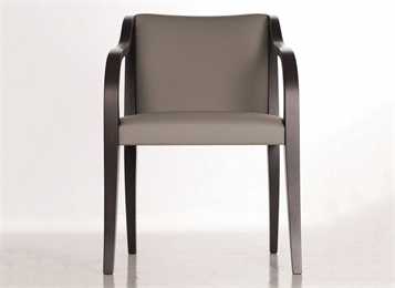 中餐廳時(shí)尚皮革餐椅現(xiàn)代實(shí)木扶手椅