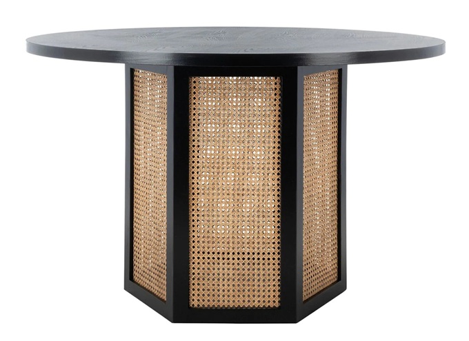 粵菜主題餐廳新中式藤編實(shí)木桌子